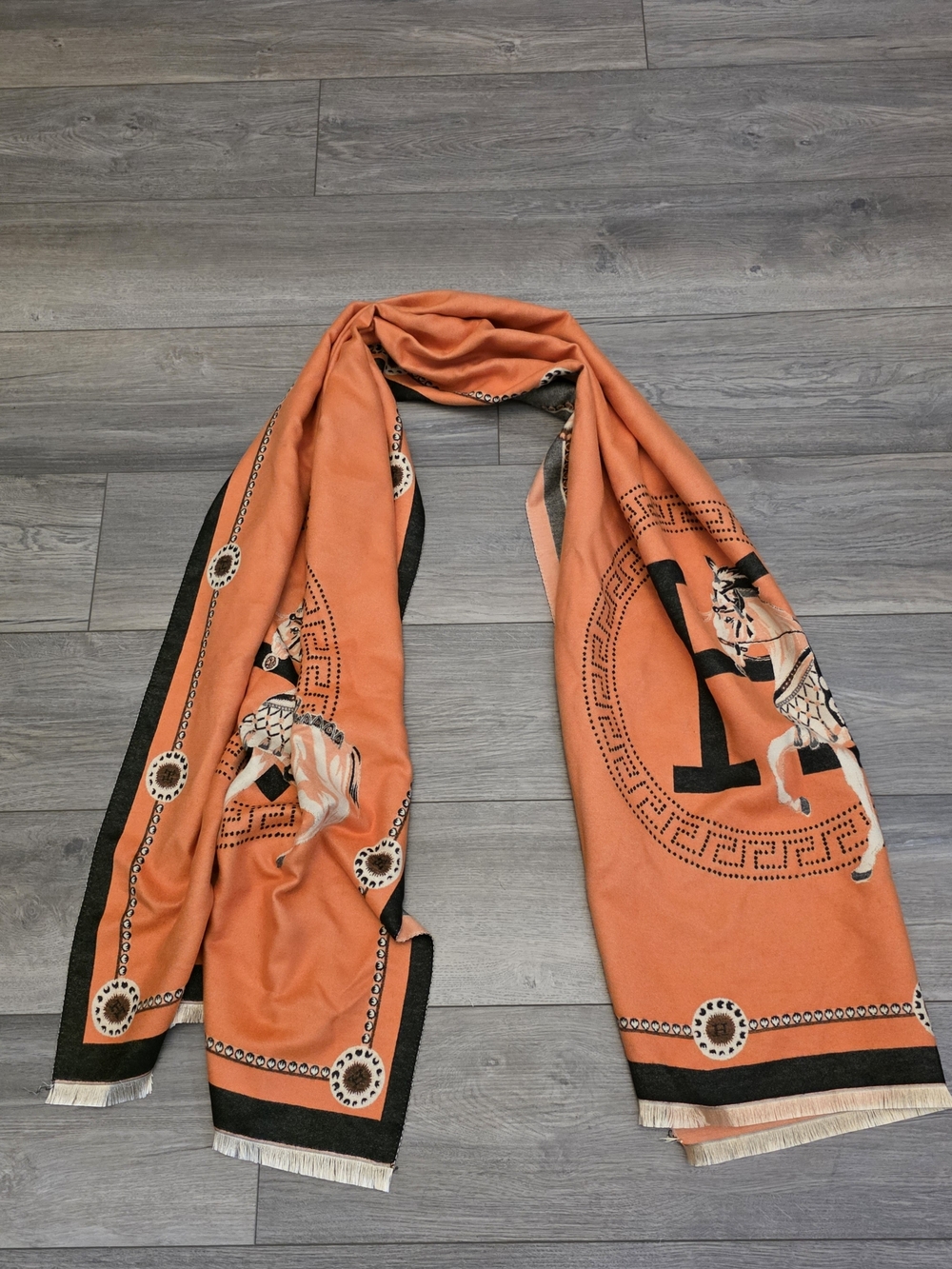 Orange Patterned Women's Scarf